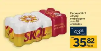 Cerveja Skol embalagem com 18 unidades