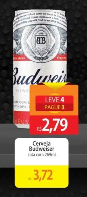 Atacadão Cerveja Budweiser lata com 269ml oferta