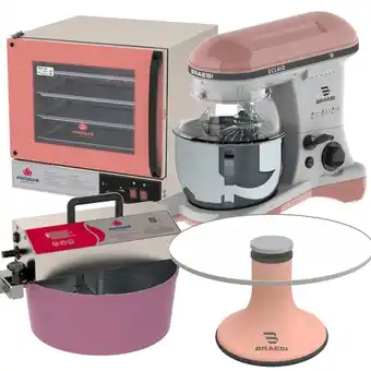 Kit Confeiteiro Profissional Completo Forno 220v + Batedeira + Bailarina + Panela de Brigadeiro