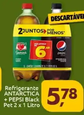 Supermercados Nori Refrigerante ANTARCTICA + PEPSI Black Pet 2 x 1 Litro oferta