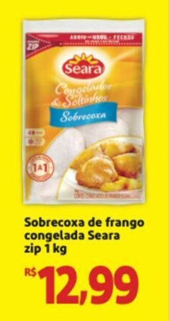 Extra Supermercado Sobrecoxa de Frango Congelada Seara zip 1kg oferta