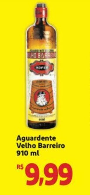 Extra Supermercado Aguardente Velho Barreiro 910ml oferta