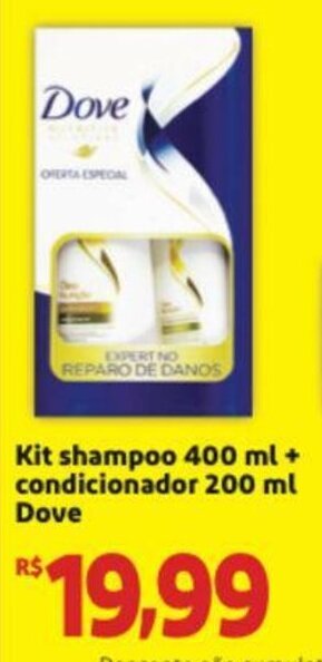Extra Supermercado Kit Shampoo 400ml + Condicionador 200ml Dove oferta