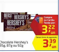 Tenda Atacado Chocolate hershey’s 85g, 87g ou 92g oferta