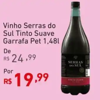 Extrabom Supermercados Vinho Serras do Sul Tinto Suave Garrafa Pet 1,48l oferta