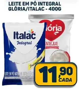 Dom Atacadista LEITE EM PÓ INTEGRAL GLÓRIA/ITALAC - 400G oferta