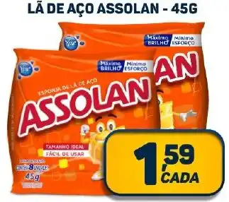 Dom Atacadista LÃ DE AÇO ASSOLAN - 45G oferta