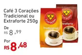Extrabom Supermercados Café 3 Corações Tradicional ou Extraforte 250g oferta