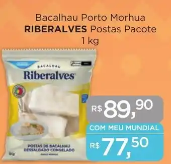 Supermercados Mundial Bacalhau Porto Morhua RIBERALVES Postas Pacote 1 kg oferta