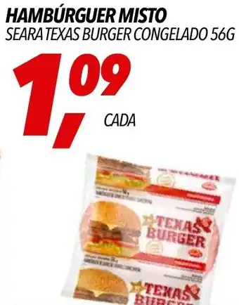 Frangolândia HAMBÚRGUER MISTO SEARA TEXAS BURGER CONGELADO 56G oferta