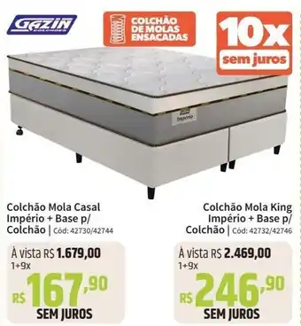 Deltasul Colchão Mola Casal Império + Base p/ Colchão Cód: 42730/42744 oferta