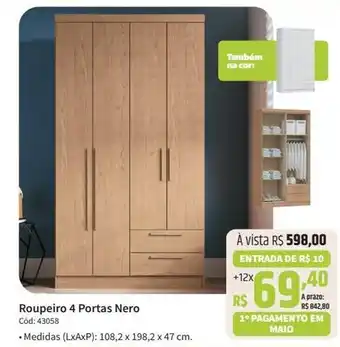 Deltasul Roupeiro 4 Portas Nero oferta