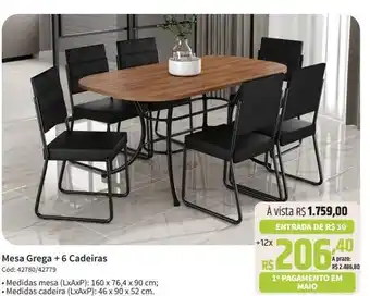 Deltasul Mesa Grega + 6 Cadeiras oferta