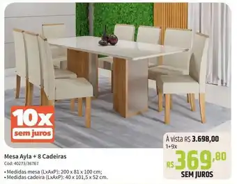 Deltasul Mesa Ayla + 8 Cadeiras oferta