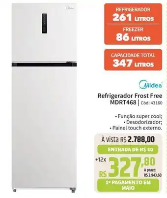 Deltasul Midea Refrigerador Frost Free MDRT468 Cód: 43160 oferta