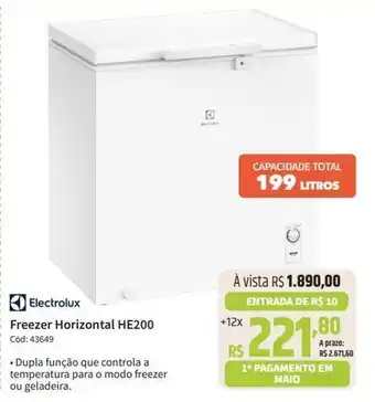 Deltasul Electrolux Freezer Horizontal HE200 Cód: 43649 oferta