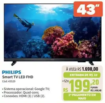 Deltasul PHILIPS Smart TV LED FHD Cód:43529 oferta