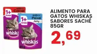 ALIMENTO PARA GATOS WHISKAS SABORES SACHÊ 85GR