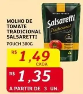 MOLHO DE TOMATE TRADICIONAL SALSARETTI POUCH 300G