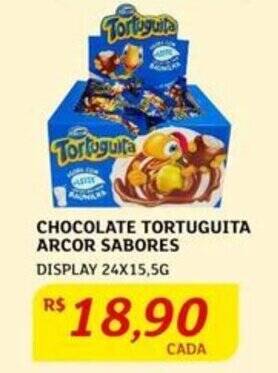 CHOCOLATE TORTUGUITA ARCOR SABORES DISPLAY 24X15,5G oferta na Assaí ...