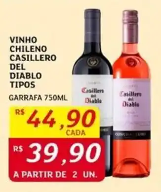 Assaí Atacadista VINHO CHILENO CASILLERO DEL DIABLO TIPOS GARRAFA 750ML oferta