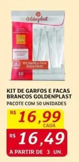 Assaí Atacadista KIT DE GARFOS E FACAS BRANCOS GOLDENPLAST PACOTE COM 50 UNIDADES oferta