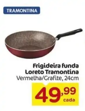 Carrefour Frigideira funda Loreto Tramontina Vermelha/Grafite, 24cm oferta