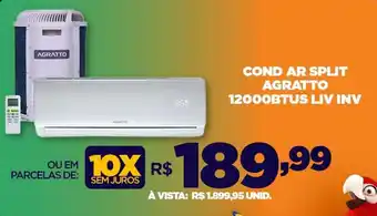 DB Supermercados COND AR SPLIT AGRATTO 12000BTUS LIV INV oferta