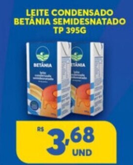 Atacadão Centro Sul Leite Condensado Betania Semidesnatado Tp 395g oferta
