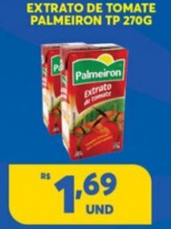 Atacadão Centro Sul Extrato de Tomate Palmeiron TP 270g oferta