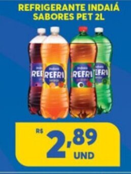 Atacadão Centro Sul Refrigerante Indaia sabores pet 2L oferta