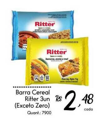 Giassi Supermercados Barra Cereal Ritter 3un (exceto zero) oferta