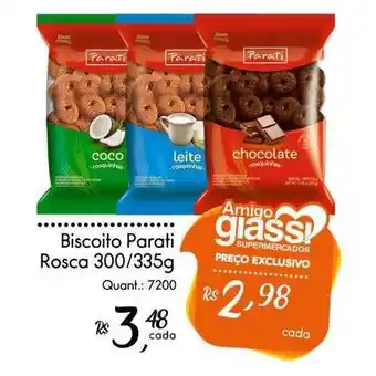 Giassi Supermercados Biscoito Parati Rosca 300/335g oferta