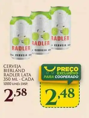 Cooper Cerveja Bierland Radler 350ml cada oferta