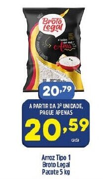 Arena Atacado Arroz Tipo 1 Broto Legal pacote 5kg oferta