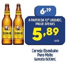 Arena Atacado Cerveja Eisenbahn Puro Malte Garrafa 600ml oferta