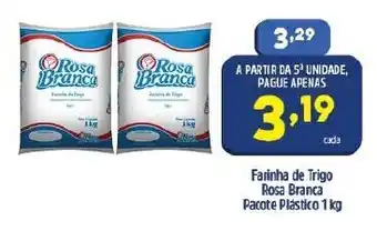 Arena Atacado Farinha de trigo Rosa Branca pacote Plastico 1kg oferta