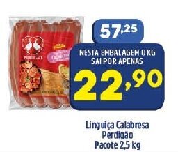 Arena Atacado Linguica Calabresa Perdigao pacote 2.5kg oferta