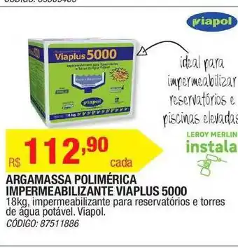 Argamassa Polimérica Impermeabilizante Viaplus 5000 18kg Viapol