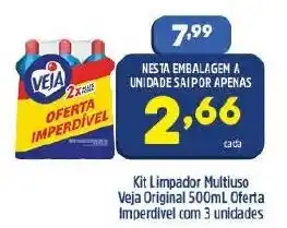 Arena Atacado Kit Limpador Multiuso Veja Original 500ml Oferta Imperdivel com 3 unidades oferta