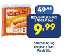 Arena Atacado Salsicha Hot Dog congelado Seara pacote 5kg oferta