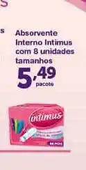 Roldão Absorvente Interno Intimus Com 8 Unidades Tamanhos oferta