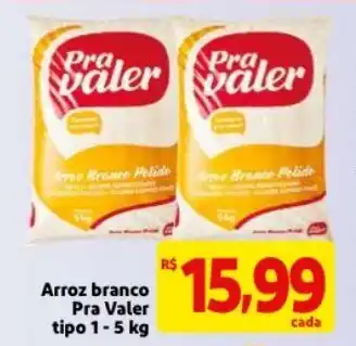Mercado Extra Arroz Branco Pra Valer tipo 1 - 5kg oferta