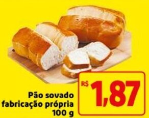 Pao sovado fabricacao propria 100g