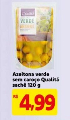 Mercado Extra Azeitona verde sem Caroco Qualita sache 120g oferta