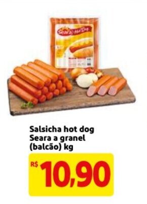 Mercado Extra Salsicha Hot Dog Seara a granel (balcao) 1kg oferta