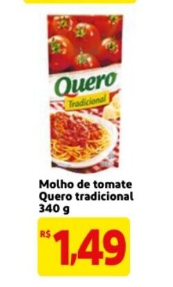 Mercado Extra Molho de Tomate Quero tradicional 340g oferta