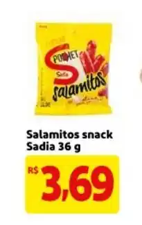 Mercado Extra Salamitos snack Sadia 36g oferta