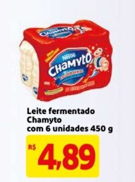 Mercado Extra Leite Fermentado Chamyto com 6 unidades 450g oferta
