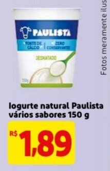 Mercado Extra Iogurte Natural Paulista varios sabores 150g oferta